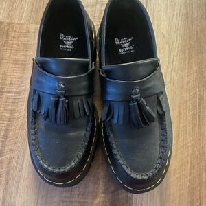 Dr. Martens Black Leather Tassel Slip-Ons Sz 7